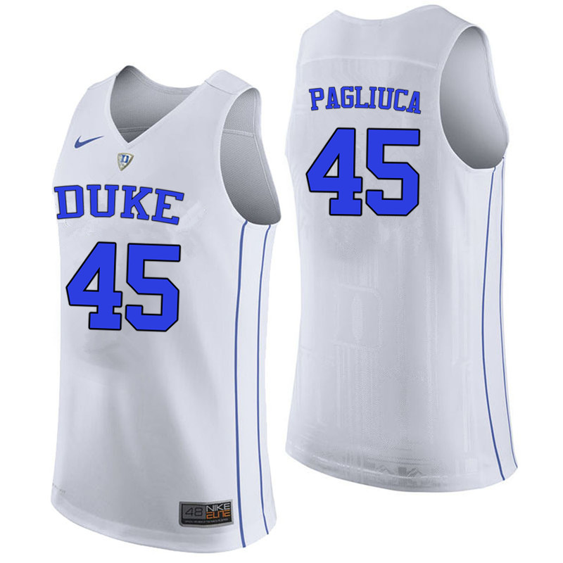 Duke Blue Devils #45 Nick Pagliuca College Basketball Jerseys-White